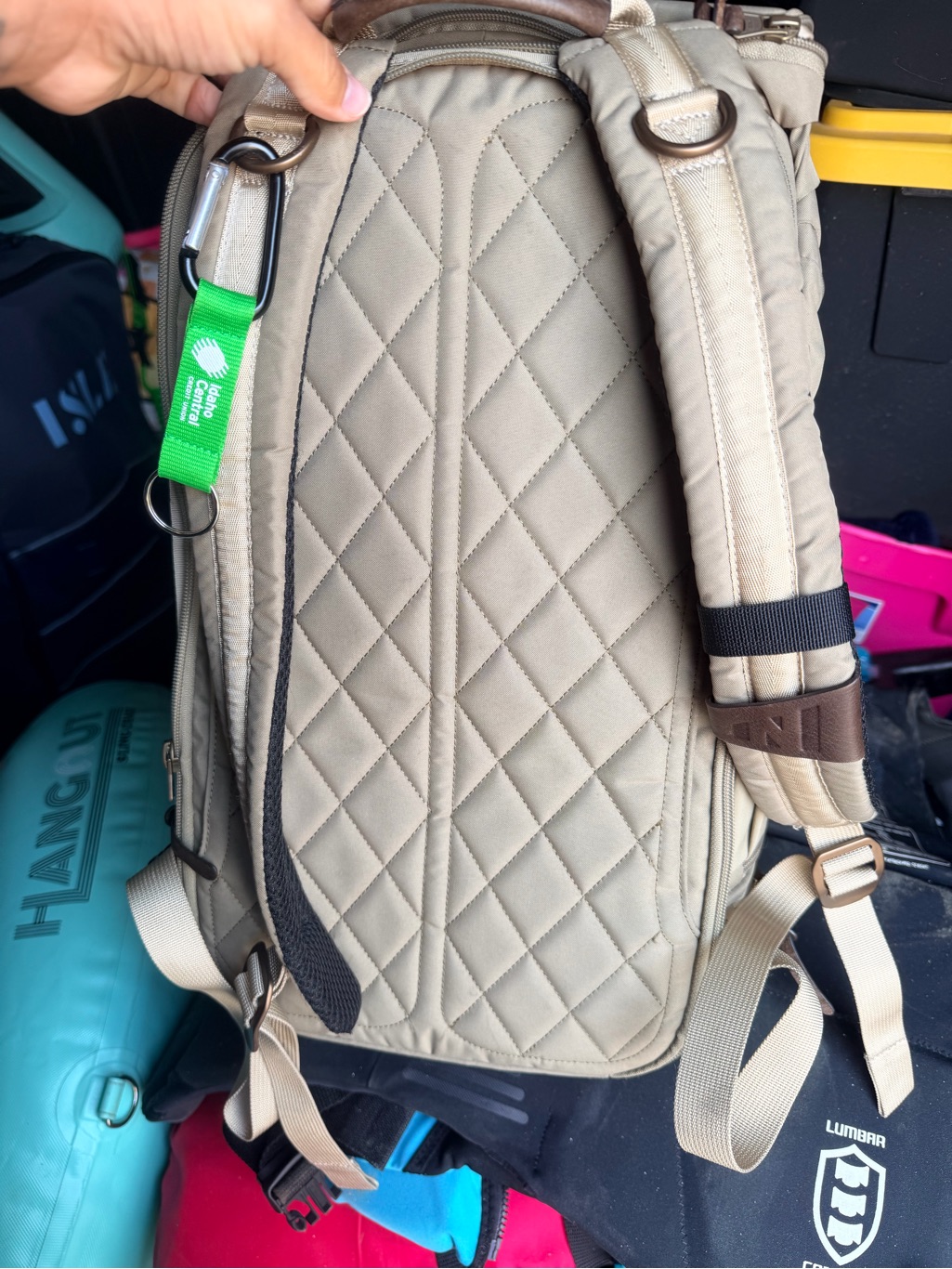 Kids Beige Drawstring Top Backpack No Reception — image 6 of 6
